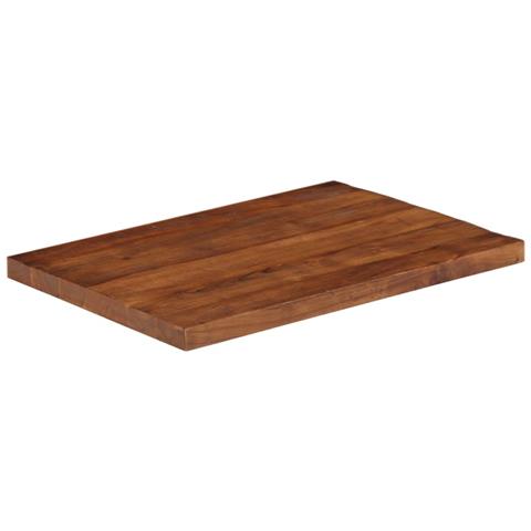 Piano Tavolo 80x60x2,5 cm Rettangolare in Massello di Recupero - Foto 2