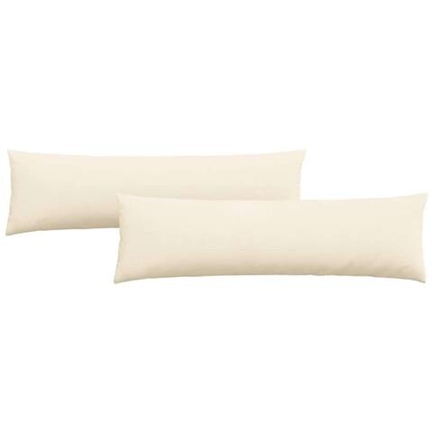 Cuscini da Divano 2 pcs Crema 145 x 40 cm Tessuto in Cords - Foto 1