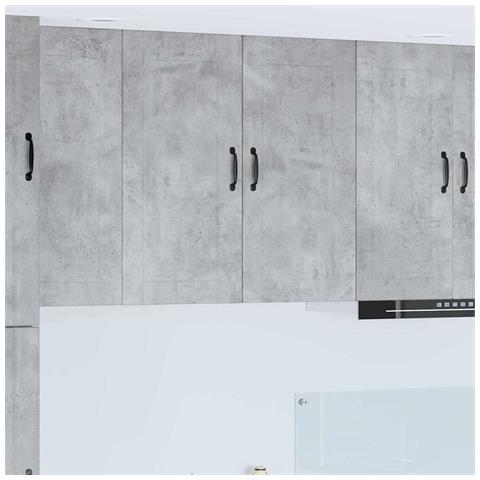 Pensile cucina Grigio cemento 80 x 31 x 80 cm Legno multistrato - Foto 2