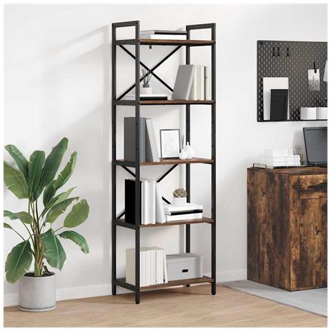 Libreria Rovere fumé 56 x 34 x 171 cm Legno multistrato - Foto 2