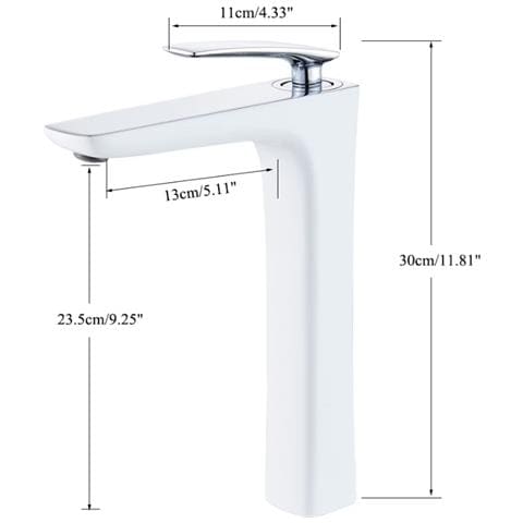 Rubinetto per lavabo da bagno, Blackswan, tipo M75, modello bianco /cromo, misura 30 cm - Foto 4