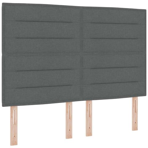 Testiera LED con testiera Grigio scuro 160 cm Poliestere - Foto 1