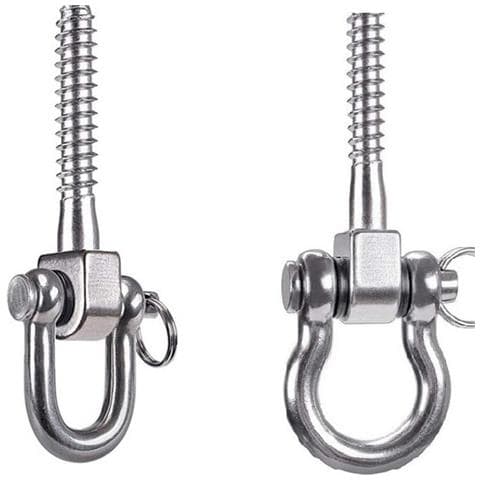 Ganci A D In Acciaio Inossidabile Per Altalene (confezione Da 2) — Resistenti Alla Corrosione, Portata Elevata Per Amache, Altalene E Sedie Sospese - Foto 1