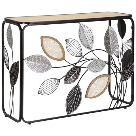 Tavolo Consolle Natura 3-multicolore-metallo-108x36,8x80 Cm - Foto 1