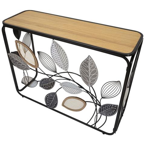 Tavolo Consolle Natura 3-multicolore-metallo-108x36,8x80 Cm - Foto 2
