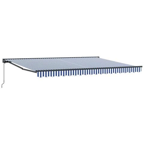 Tenda retrattile manuale Blu e Bianco 4 × 3,5 m - Foto 1