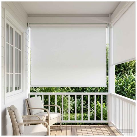 Voletta a rullo con protezione UV Bianco 80 x 230 cm Poliestere - Foto 2