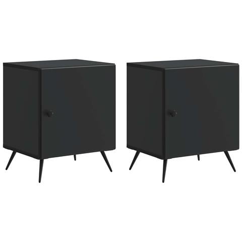 Armadio da Notte 2 pcs Nero 43 x 34,5 x 50 cm - Foto 1