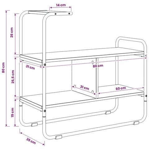 Tavolo consolle Legno antico 80 x 35 x 75 cm - Foto 8