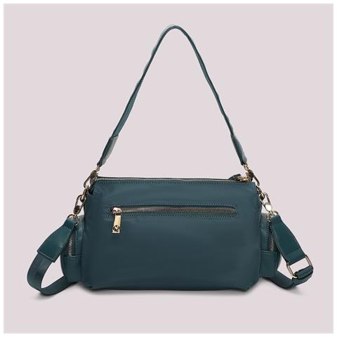 borsa a tracolla in nylon PETROLIO - Foto 2