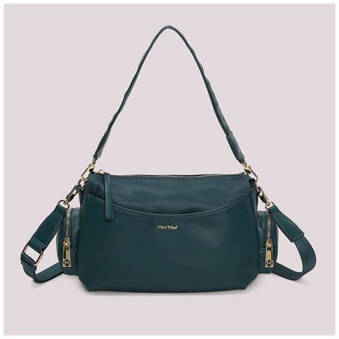 borsa a tracolla in nylon PETROLIO - Foto 1