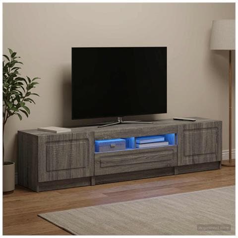 Mobile TV LED a 5 pezzi Sonoma grigio Legno ingegnerizzato - Foto 9