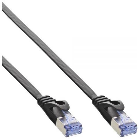 cavo patch lan piatto, ftp (u / ftp -pimf), cat. 6a (10giga), 500mhz, guaina pvc, cu (100% rame), nero, 10m - Foto 3