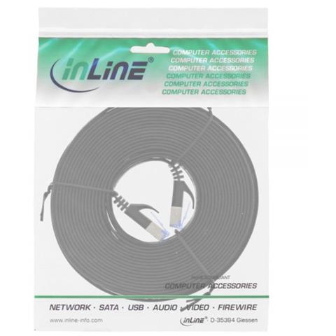 cavo patch lan piatto, ftp (u / ftp -pimf), cat. 6a (10giga), 500mhz, guaina pvc, cu (100% rame), nero, 10m - Foto 2