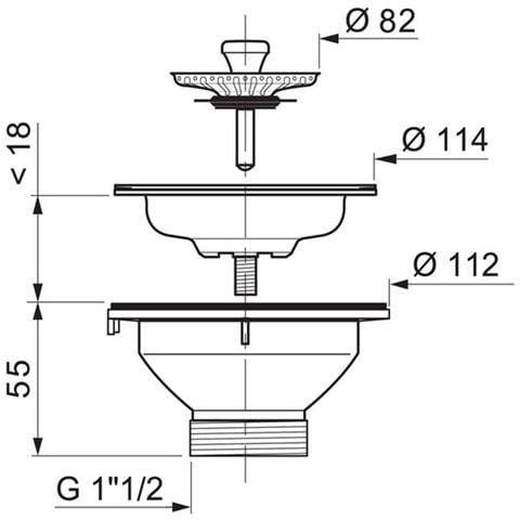 Bacino Kitchen Drogante Scarico Rifiuti Lavandino Cestello Spiùa Percolare In Acciaio 90 Millimetri 64 - Foto 2