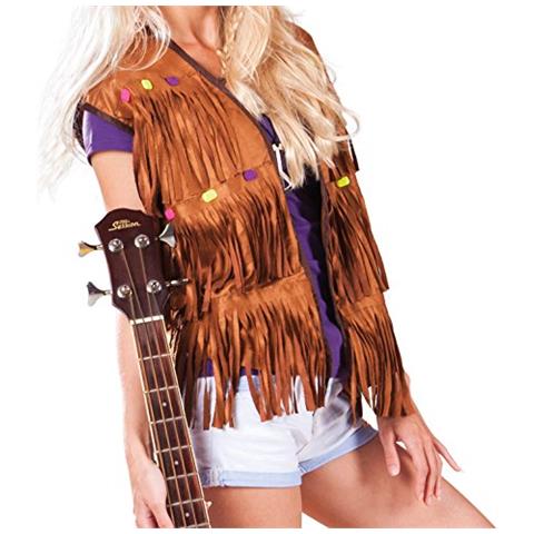 44521 - Gilet Per Costume Da Hippy, Per Adulti, M / l, Colore: Marrone - Foto 1