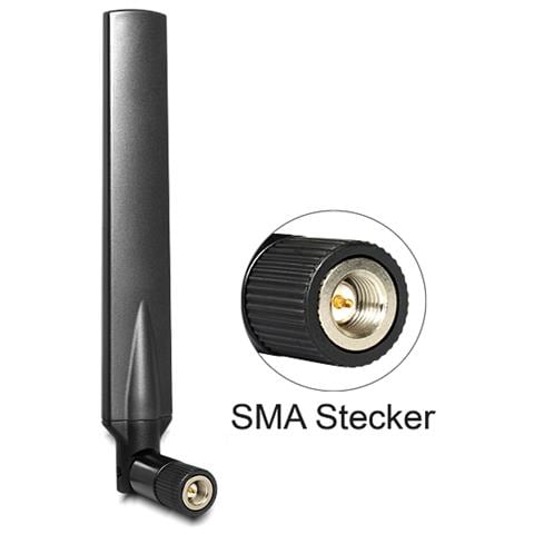 88451, 0.824 - 0.960 / 1.710 - 2.170 / 2.570 - 2.620, Omnidirezionale, RP-SMA, Vertical polarization, Nero, -10 - 55 °C - Foto 1