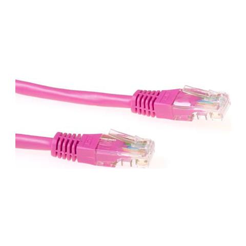 Cavo Rete IB4802 - Categoria 5e - 2 m - 1 x RJ-45 Maschio Rete - 1 x RJ-45 Maschio Rete - Cavo patch - Rosa - Foto 1
