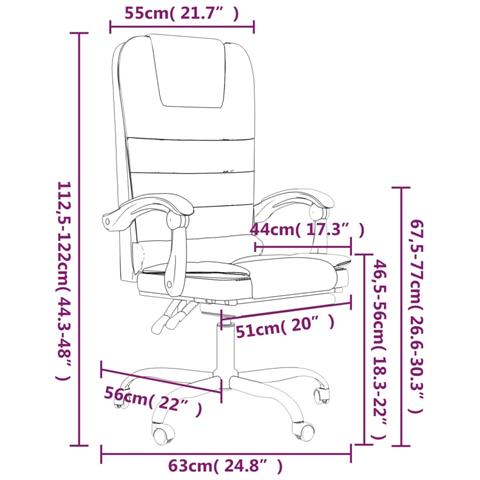 Poltrona da Ufficio Massaggiante Reclinabile Nera in Similpelle - Foto 2