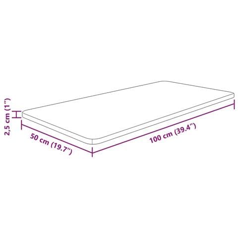 Piano Bagno Marrone Scuro 100x50x2,5cm Legno Massello Trattato - Foto 2