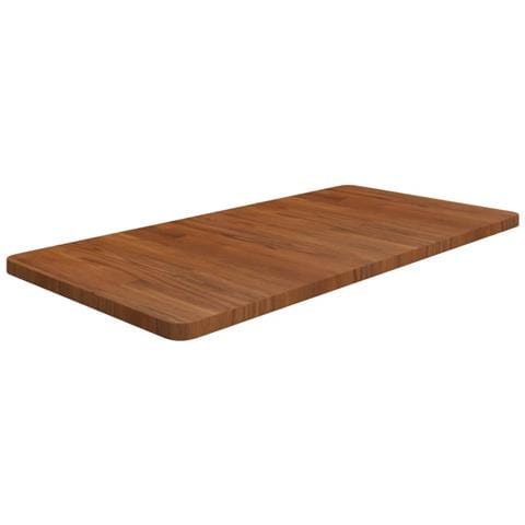 Piano Bagno Marrone Scuro 100x50x2,5cm Legno Massello Trattato - Foto 1