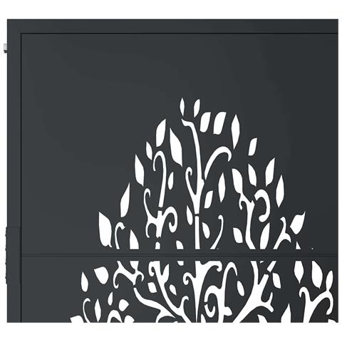 Cancello Giardino Antracite 105x205 Cm In Acciaio Design Albero - Foto 2