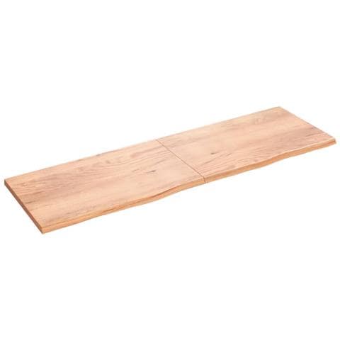Piano Bagno Marrone 200x60x (2-4) cm Legno Massello Trattato - Foto 1