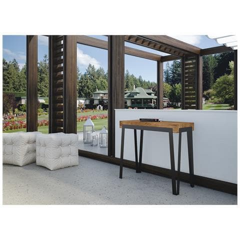 Consolle Allungabile 90x40/190 Cm Rio Small Telaio Ruggine - Abete Tinto - Foto 2