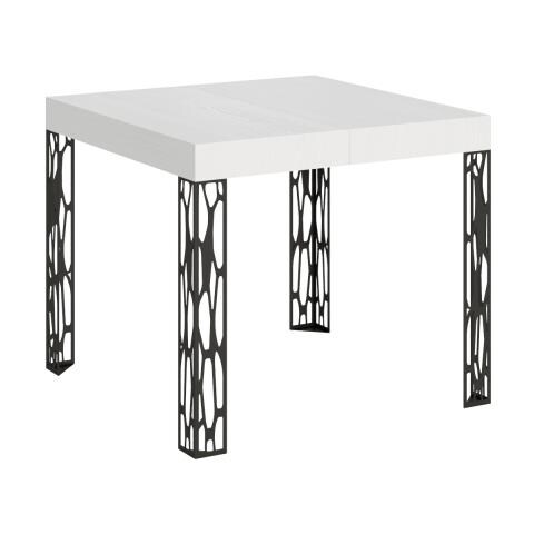 Tavolo Allungabile 90x90/246 Cm Ghibli Telaio Antracite - Bianco Frassino - Foto 1