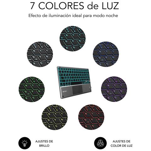 Tastiera con Touchpad Wireless 8436586740610  (Layout Spagnolo) Colore Nero. Grigio - Foto 7