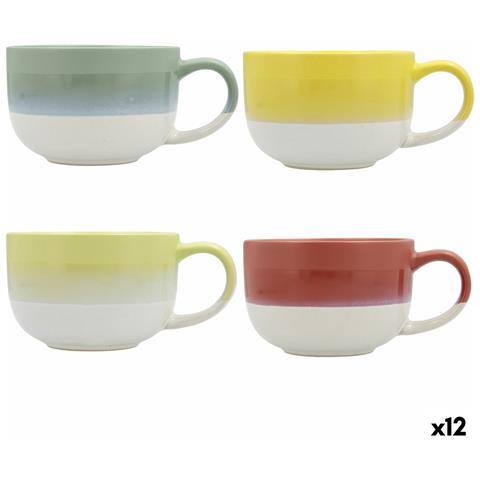Tazza Atenua Ceramica Multicolore (460 Ml) (12 Unità) - Foto 1