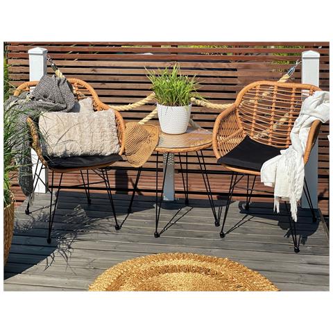 Set Bistrot Con Cuscino Tropea Ii Naturale - Foto 1