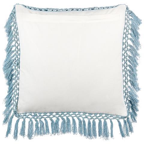 Set Di 2 Cuscini Pallida Cotone 45 X 45 Cm Blu Trama Floreale - Foto 2