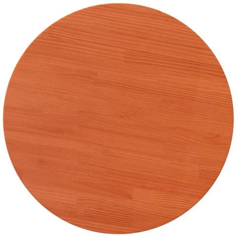 Piano Tavolo Rotondo Marrone Cera 90x2,5cm Legno Massello Pino - Foto 2