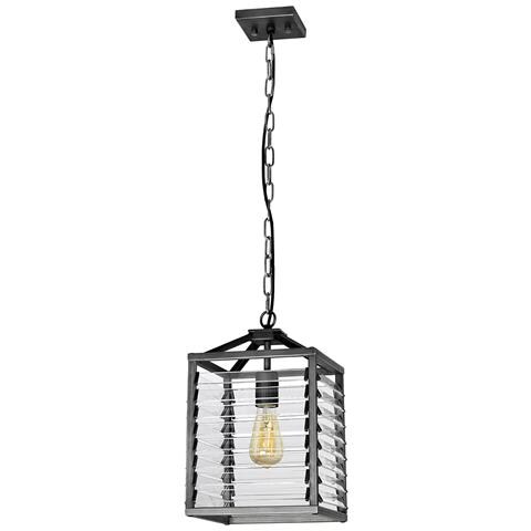 Sospensione Industrial Nordica Louvre Acciaio Canna Di Fucile Vetro 1 Luce E27 - Foto 2
