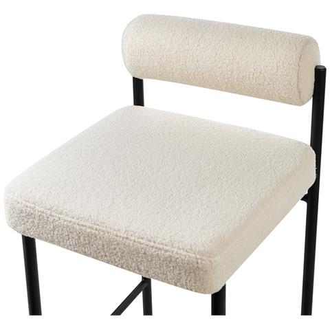 Set Di 2 Sedie Alte Amaya Bouclé Bianco Sporco - Foto 8
