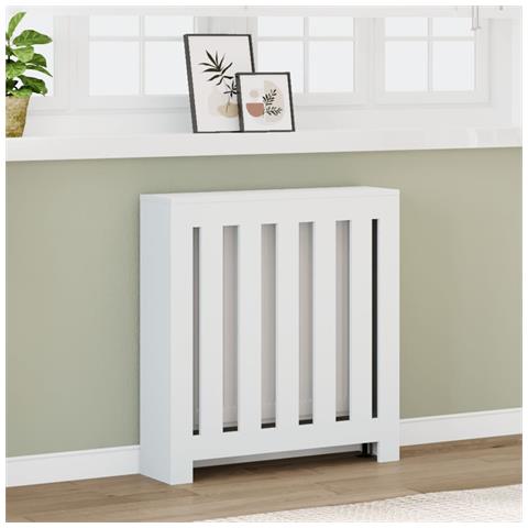 Copertura Termosifone Bianca 78x20x82 Cm Legno Multistrato - Foto 1