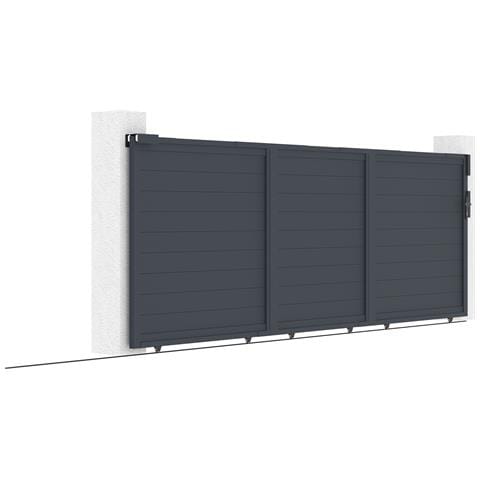 Cancello Scorrevole 5m Eiger H. 140cm Alluminio Grigio - Foto 2