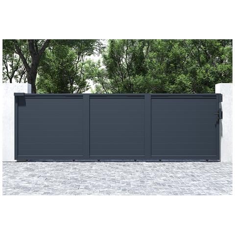 Cancello Scorrevole 5m Eiger H. 140cm Alluminio Grigio - Foto 8