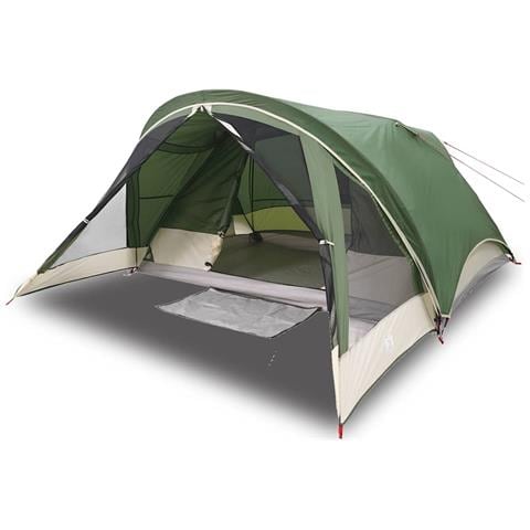 Tenda Da Campeggio A Cabina Per 4 Persone Verde Impermeabile - Foto 1