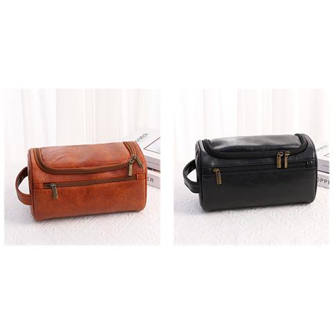 Borsa Da Toilette Da Viaggio Premium Da Uomo Brown - Foto 6