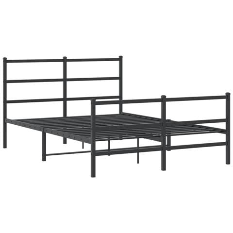 Giroletto Con Testiera E Pediera Metallo Nero 135x190 Cm - Foto 3