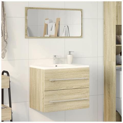 Mobile Lavabo Rovere Sonoma 60x38,5x48 Cm In Legno Multistrato - Foto 3