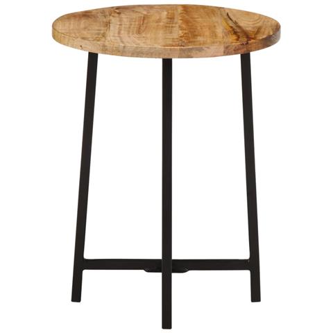 Tavolino Da Salotto 35x35x45 Cm Legno Massello Mango E Ferro - Foto 3