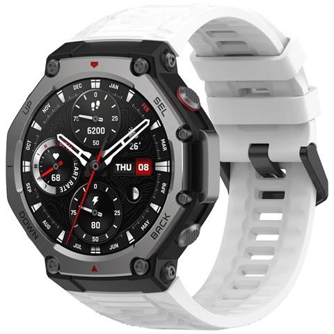 Cinturino In Silicone Per Orologio Amazfit T-rex 3 Nero White - Foto 2