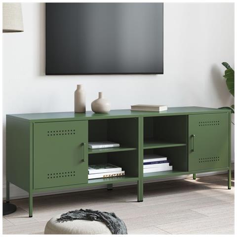 Mobili Tv 2pz Verde Oliva 68x39x50,5 Cm In Acciaio - Foto 1