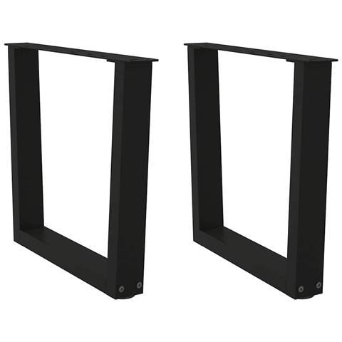 Gambe Per Tavolo Da Pranzo A V 2 Pz Nero 60x(42-43,3)cm Acciaio - Foto 1