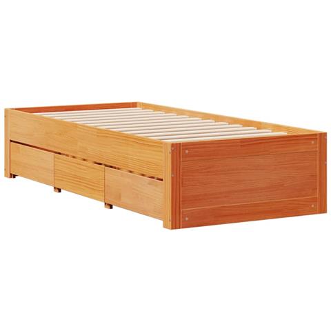 Giroletto Senza Materasso Con Cassetti Marrone Cera 75x190 Cm - Foto 3