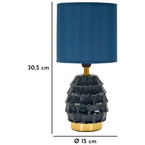 Lampada Da Tavolo Mf96 - Blu - Ceramica - 15x15x30,5 Cm - Foto 6