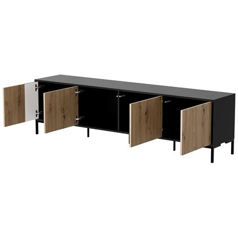 MERCI Armadio RTV 200 x 40 x 54 cm nero /rovere artigianale - Foto 3